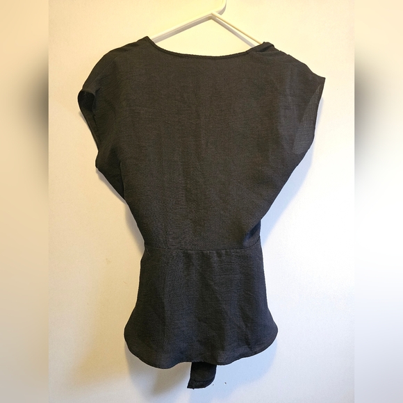 Joseph Ribkoff Black Wrap Top - Picture 3 of 5
